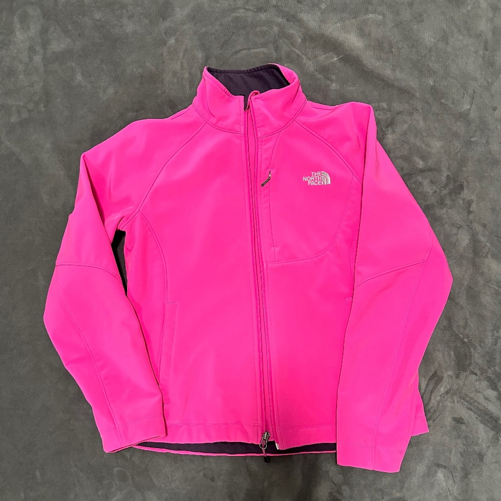 The North Face fleece lined pink jacket medium